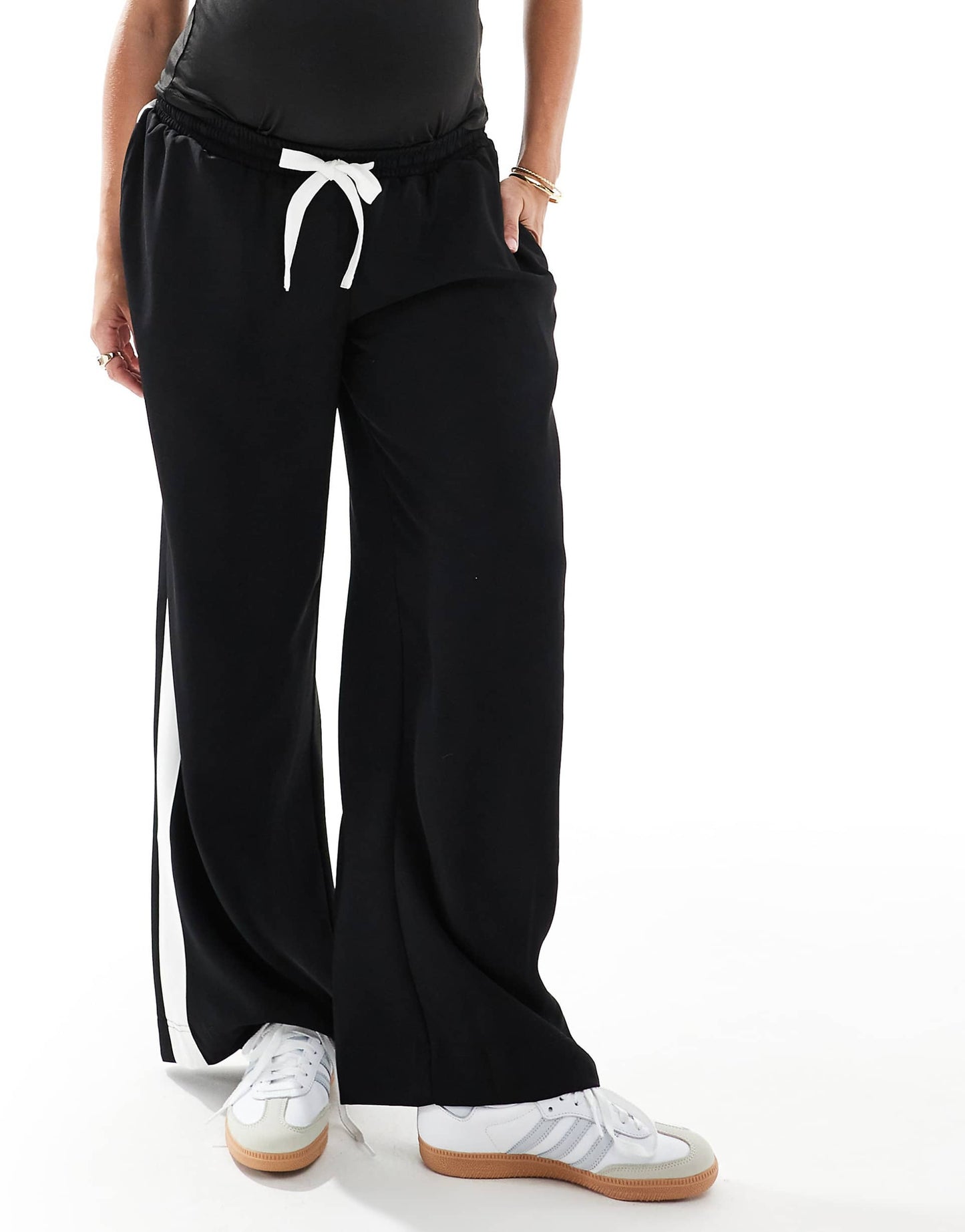 Maternity Pull On Trousers With Contrast Panel