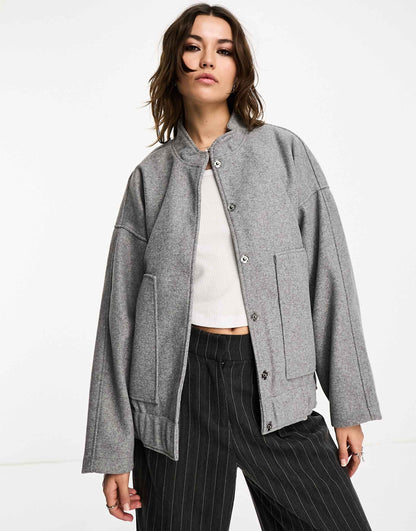 Brushed Bomber Jacket