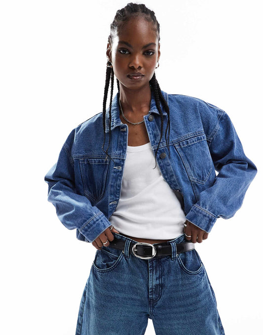 Boxy Cropped Denim Jacket