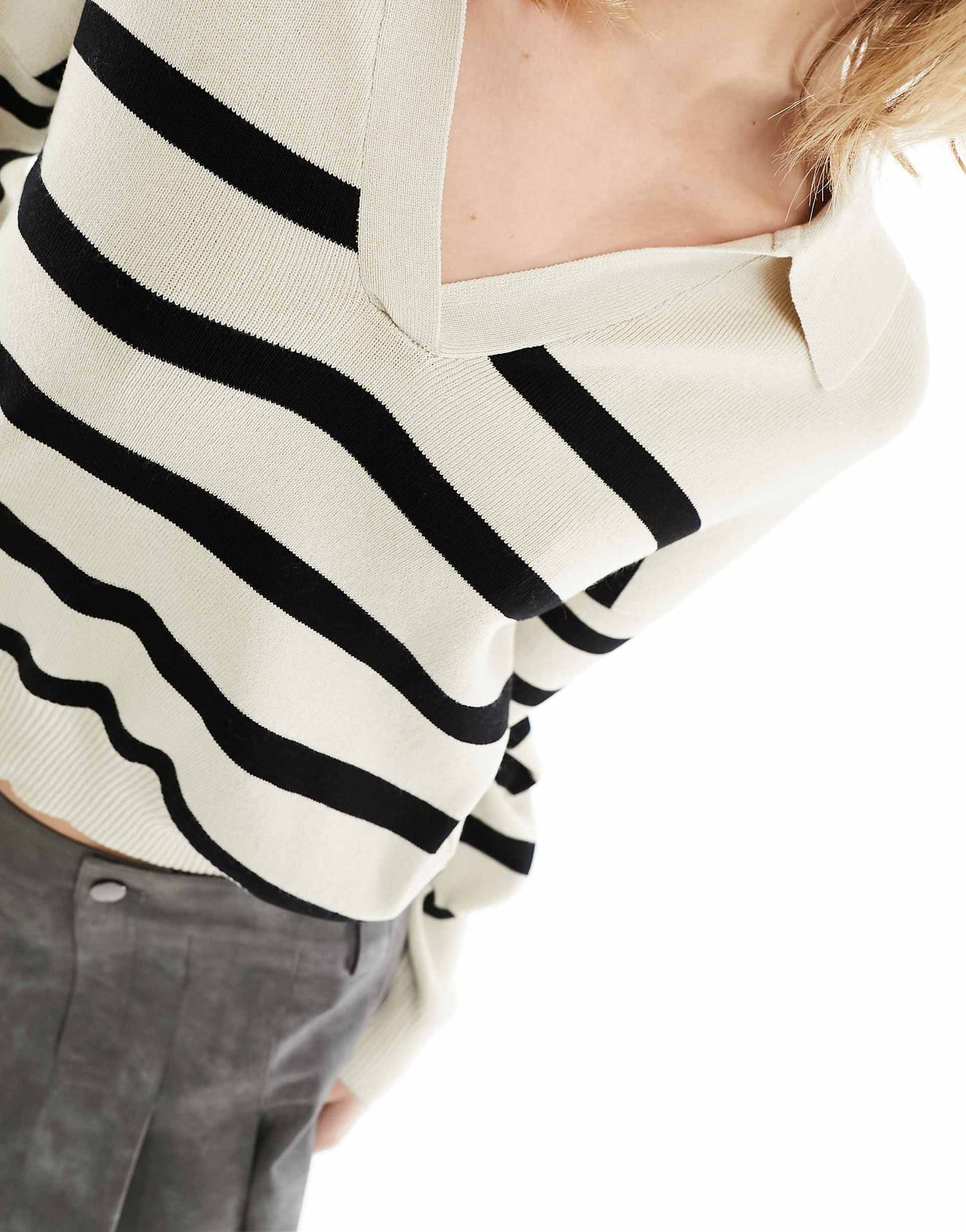Knitted Stripe Polo