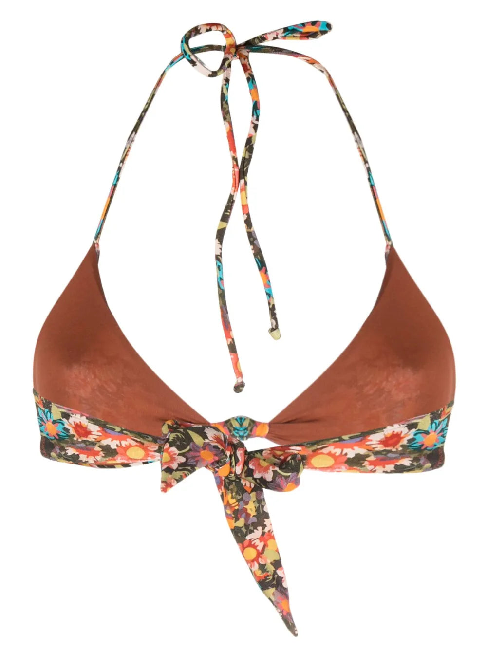 Floral-Print Halterneck Bikini Top