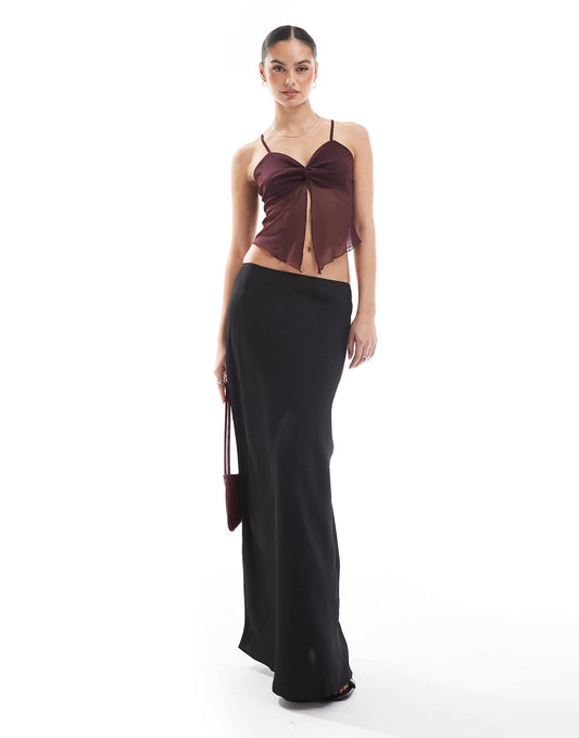 Satin Bias Maxi Skirt