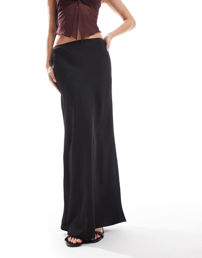 Satin Bias Maxi Skirt