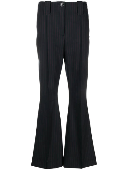 Pinstripe Flared Trousers