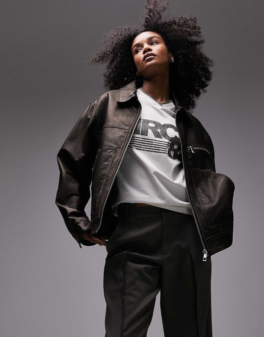Premium Washed Real Leather Jacket