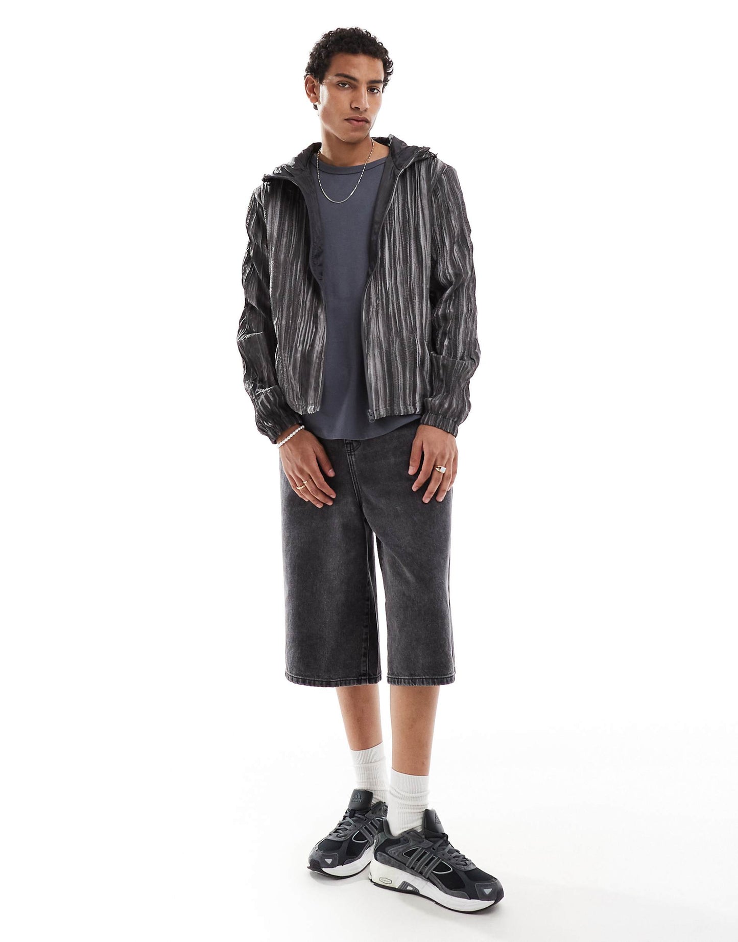 Textured Windbreaker Jacket