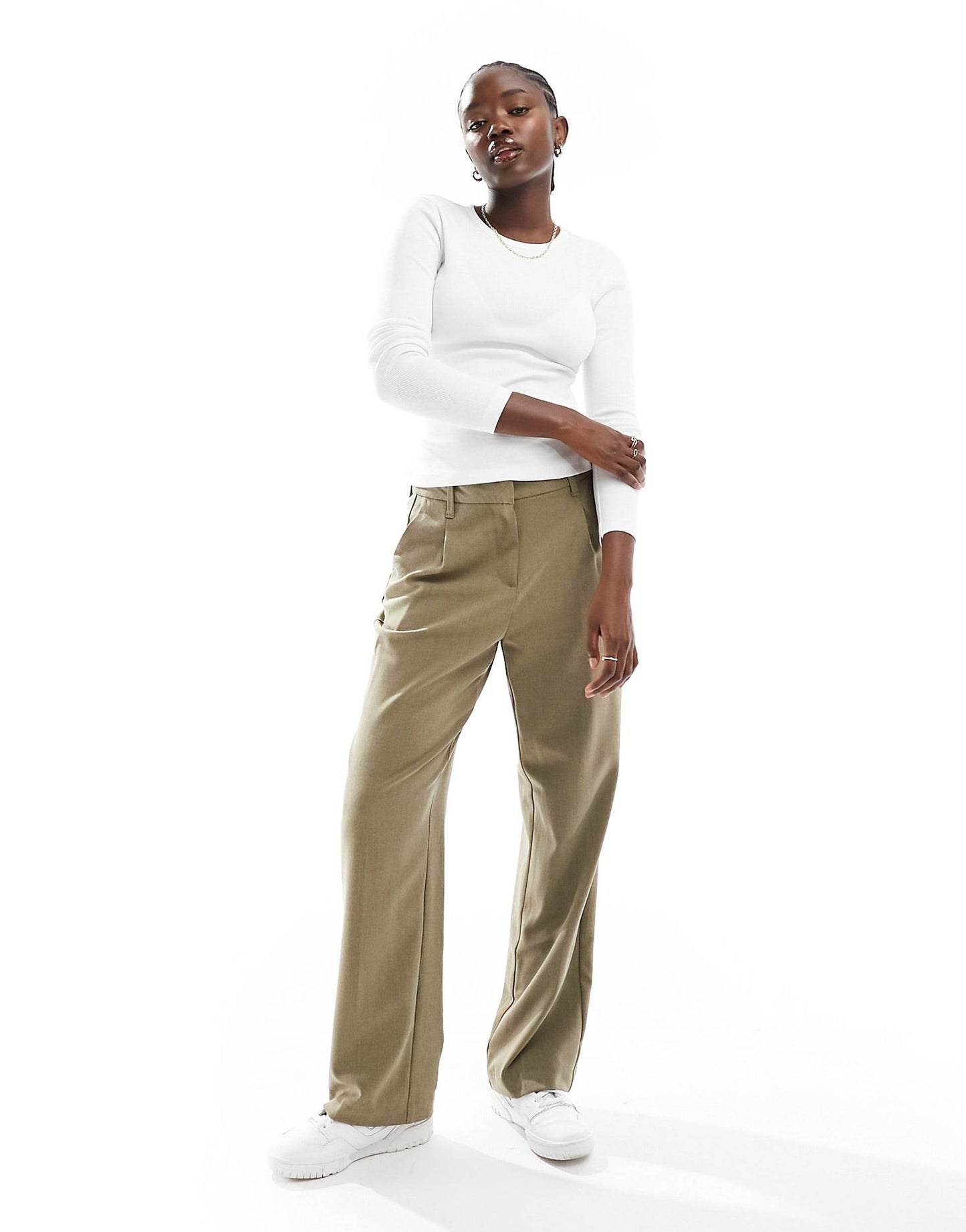 Fine Rib Long Sleeved Top