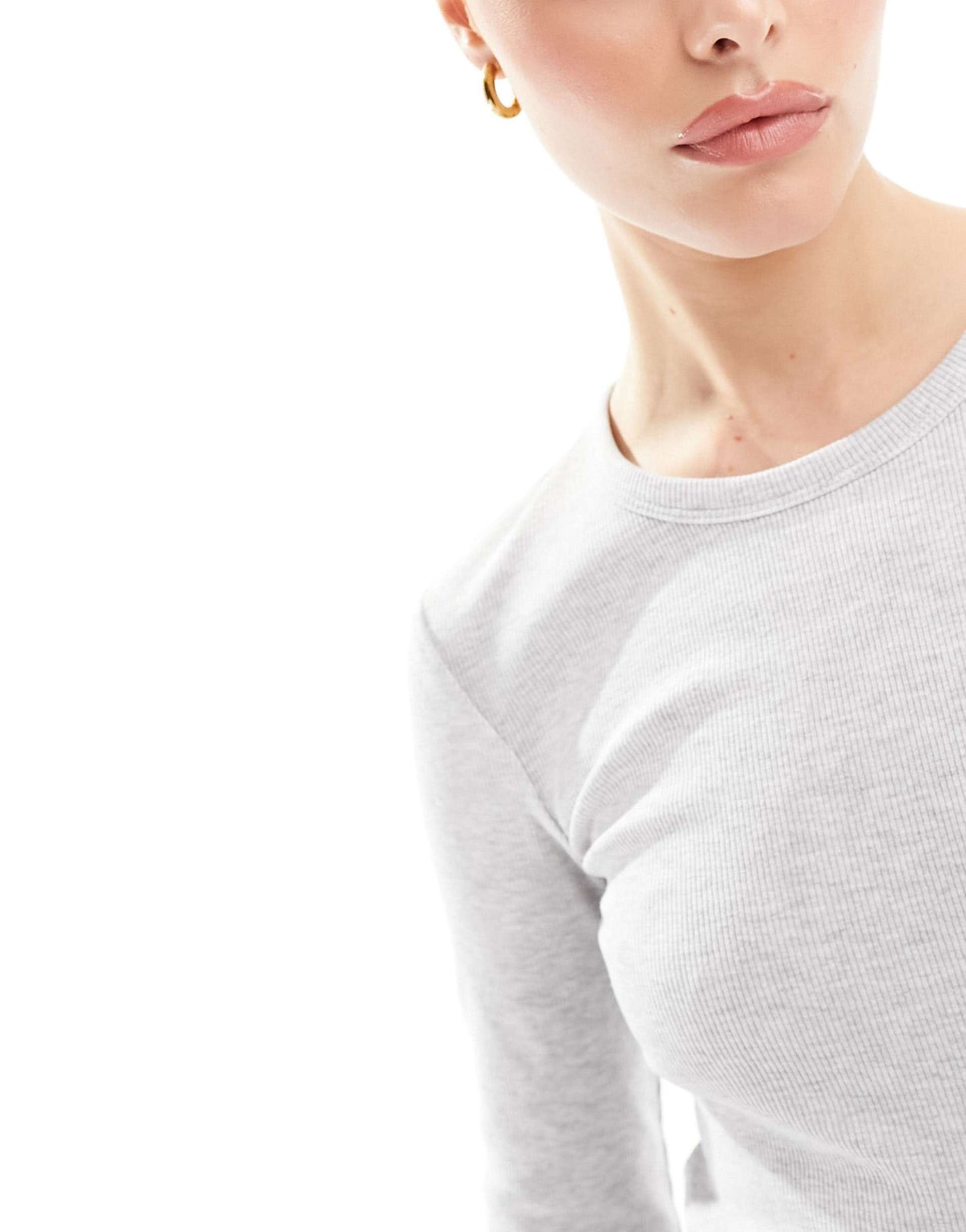 Fine Rib Long Sleeved Top