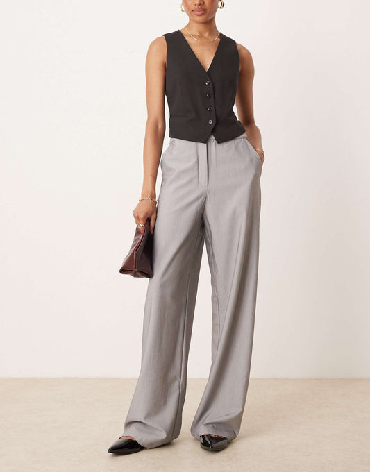 Tall Tailored Wide Leg Dad Trousers