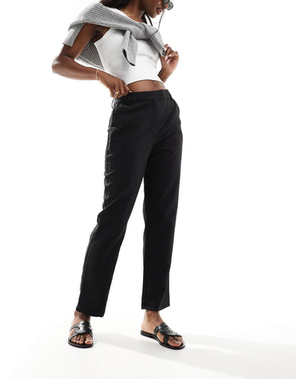 Tailored Slim Straight Ankle Length Trousers