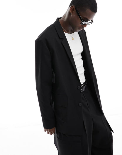 Relaxed Twill Suit Jacket