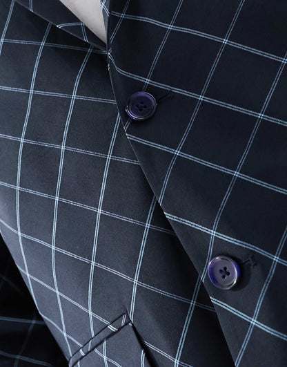 Relaxed Bias Cut Check Suit Jacket