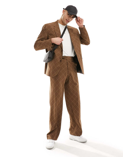 Relaxed Check Suit Jacket