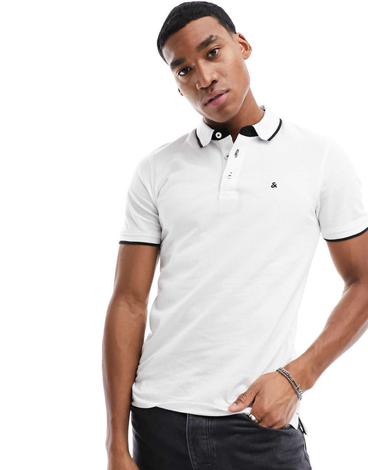 Essentials Slim Fit Tipped Pique Logo Polo