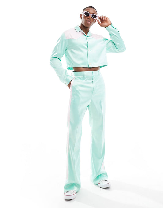 Smart Co-Ord Satin Bomber Jacket