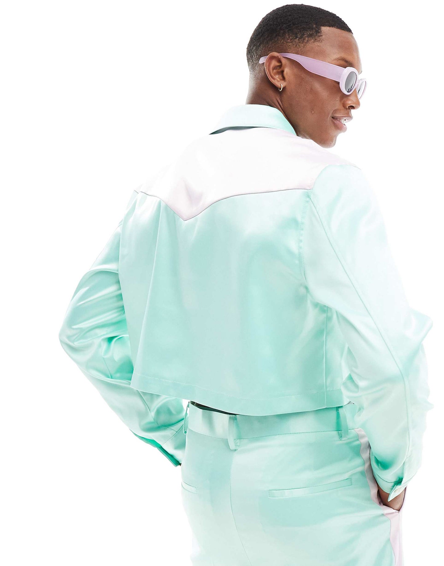 Smart Co-Ord Satin Bomber Jacket