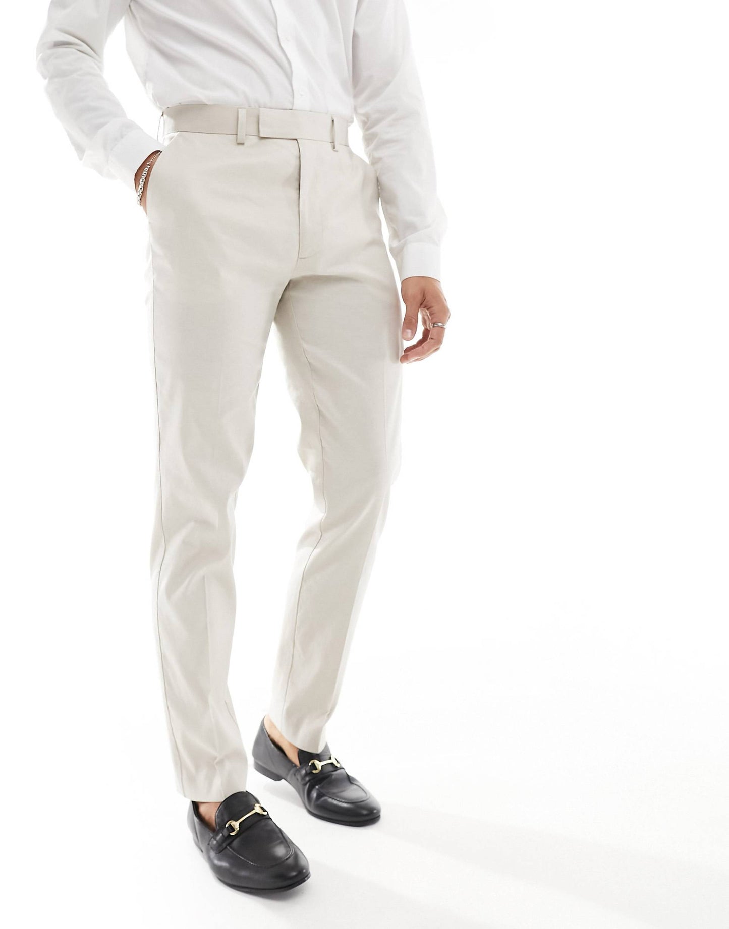 Slim With Linen Suit Trousers