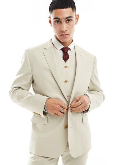 Slim With Linen Suit Jacket
