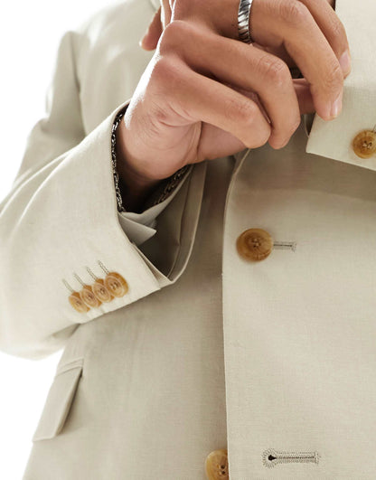 Slim With Linen Suit Jacket