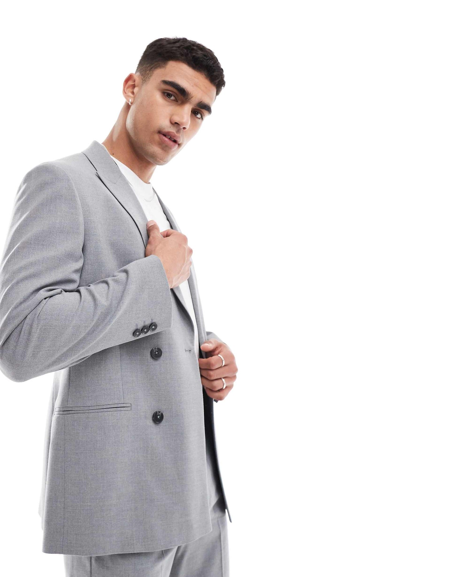 Double Breasted Slim Suit Jacket