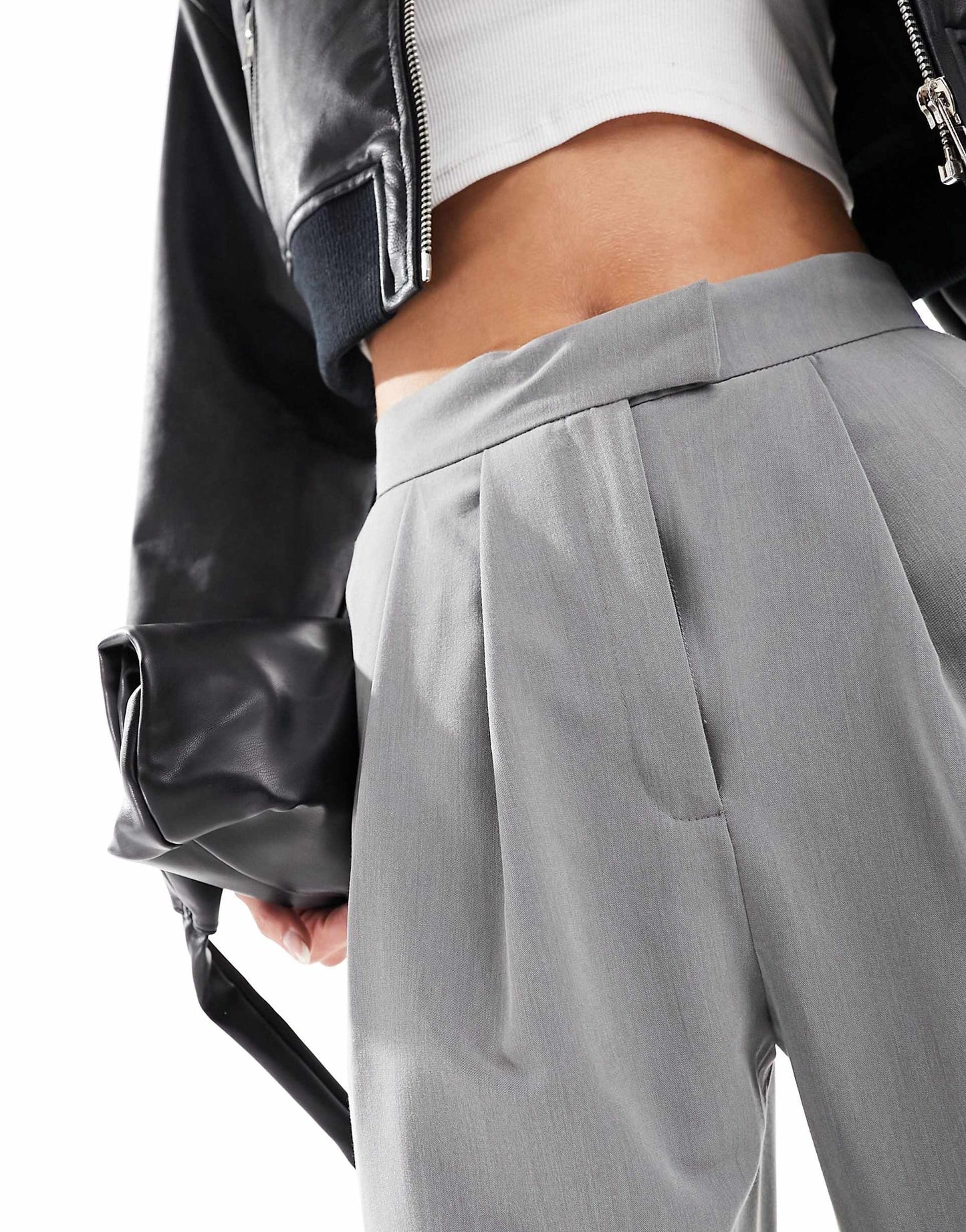 Tall Tailored Wide Leg Trousers With Pleat Detail