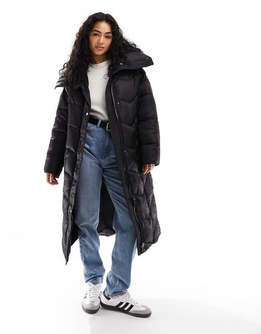 Panelled Puffer Coat