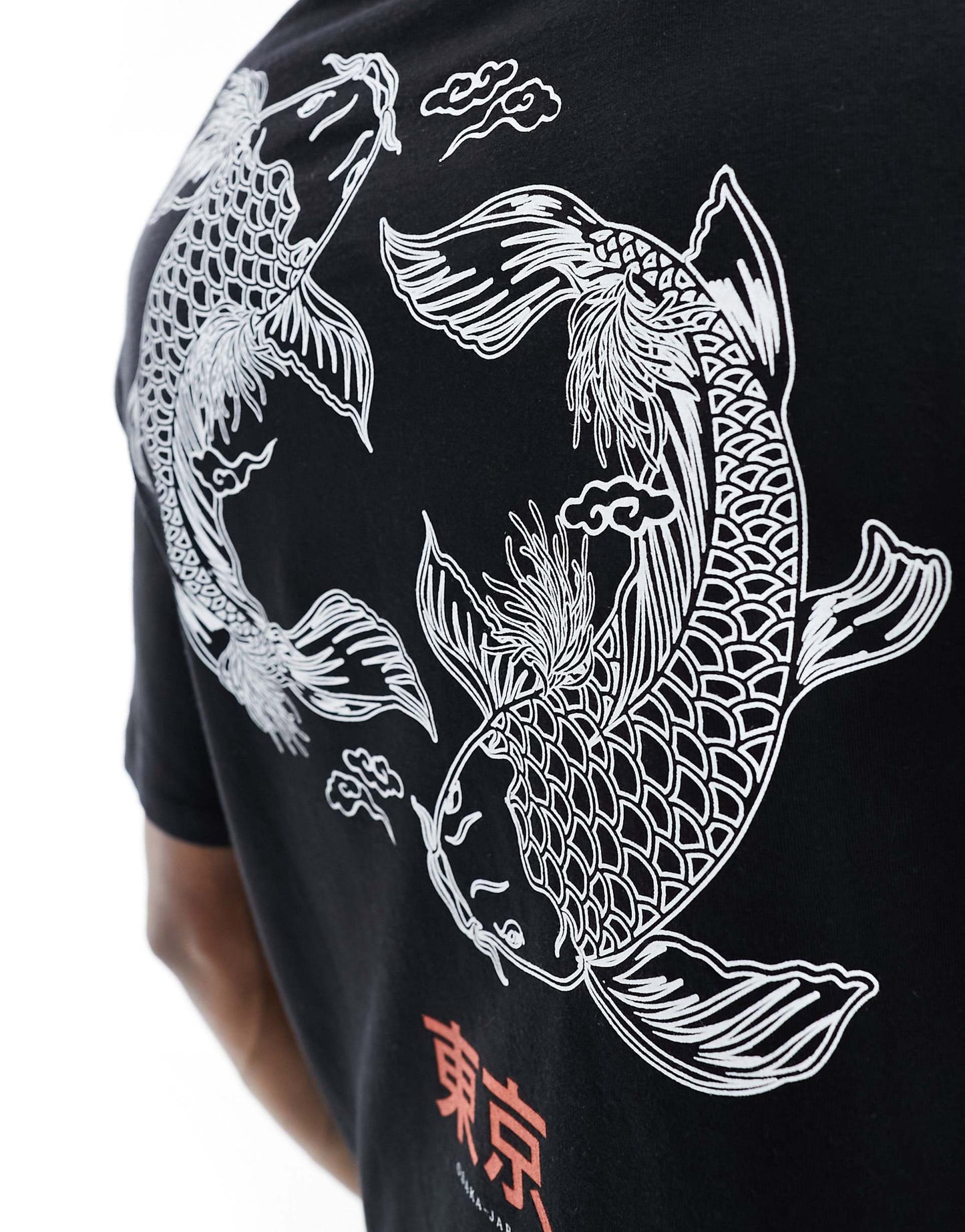 Homme Oversized T-Shirt With Koi Back Print
