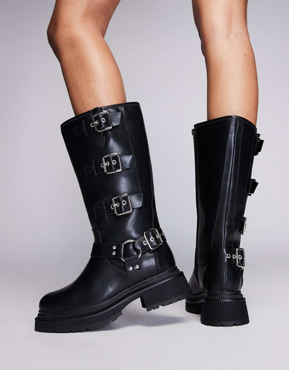 Wide Fit Fast Track Biker Boot