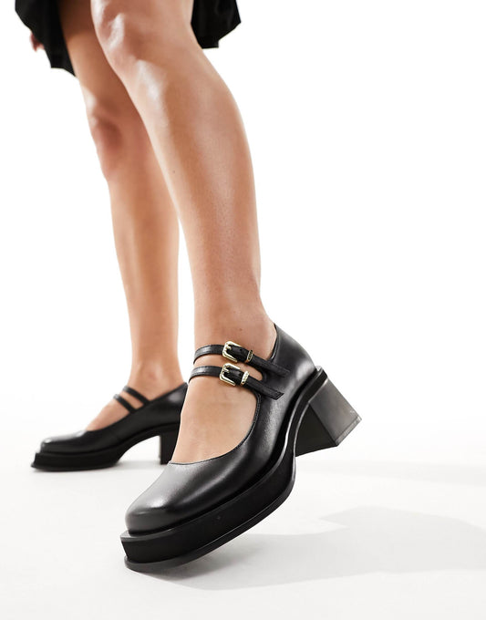 Liley Mary Janes In Black Leather