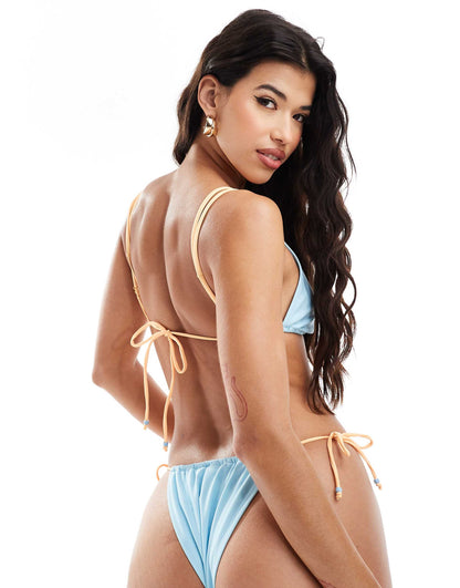Contrast Strap Bikini Top