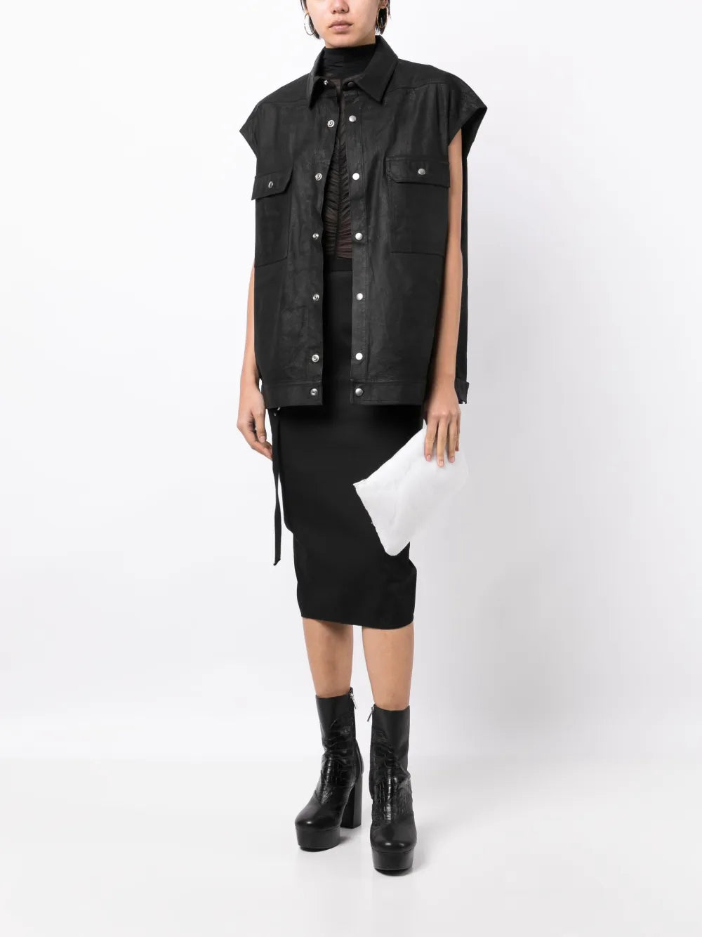 Leather Classic-Collar Gilet