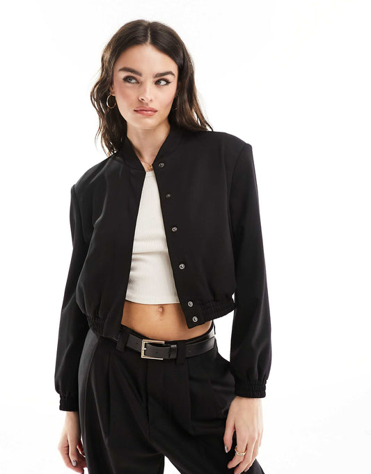 Tailored Bomber Jacket With Strong Shoulder