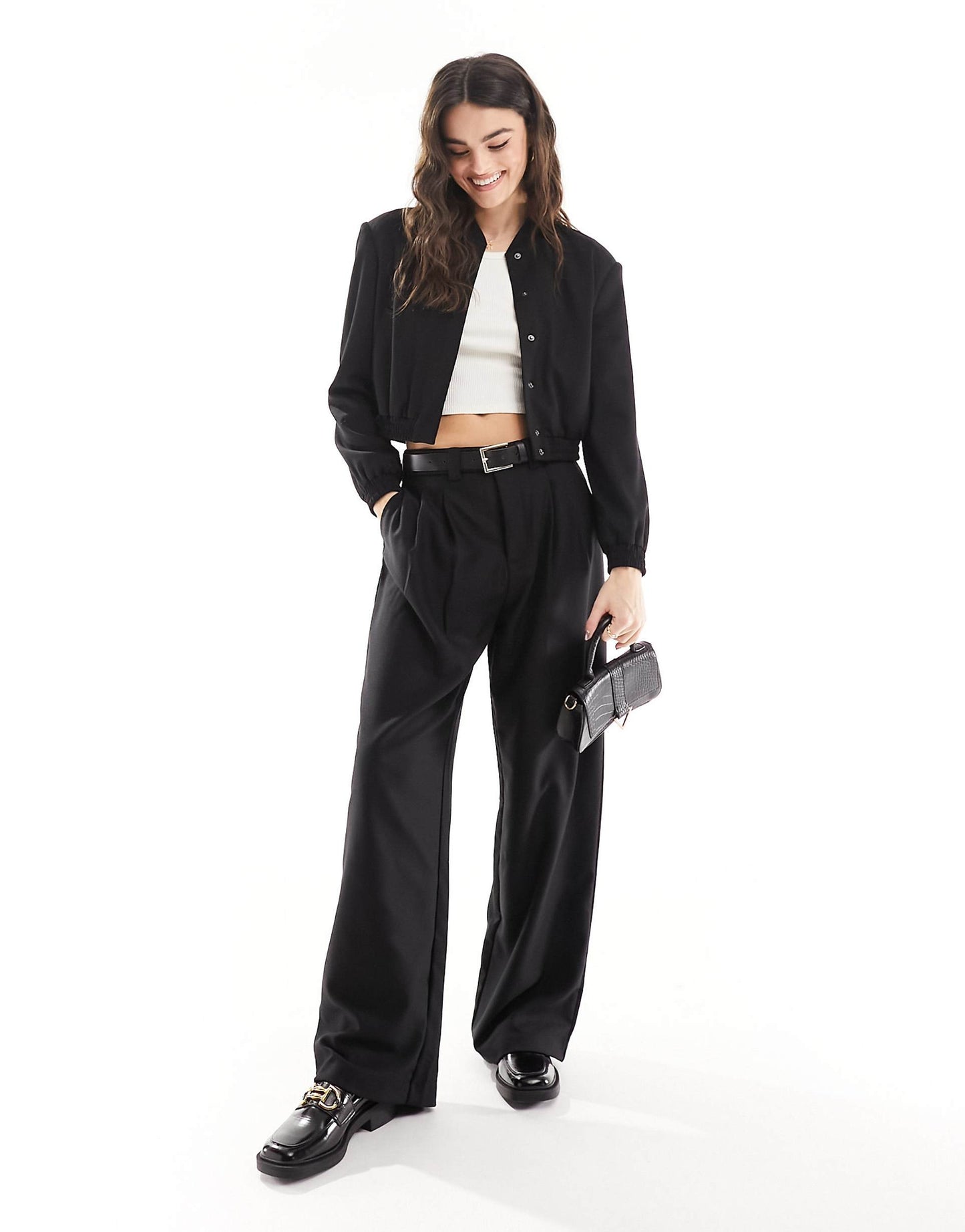 Tailored Bomber Jacket With Strong Shoulder