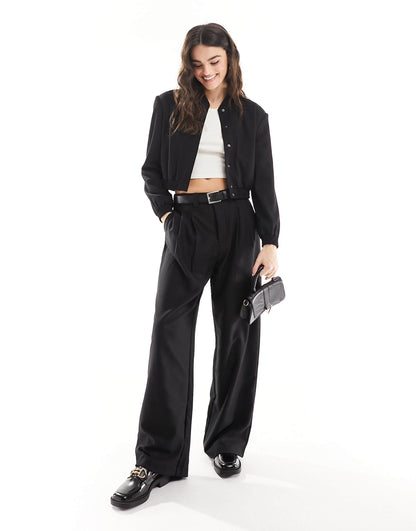 Tailored Bomber Jacket With Strong Shoulder