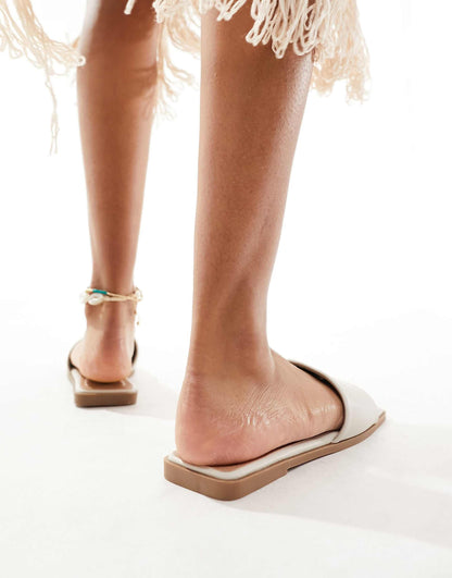 Fig Square Toe Flat Sandals