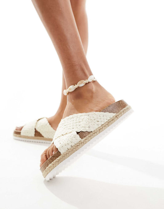 Jessie Flatform Cross Strap Espadrille Sandals