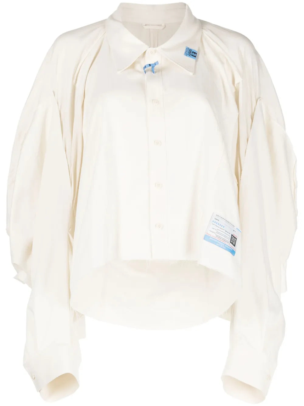 Logo-Patches Panelled Cotton Shirt