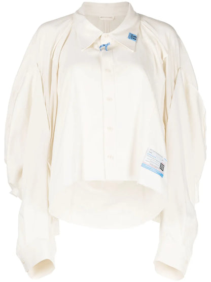 Logo-Patches Panelled Cotton Shirt