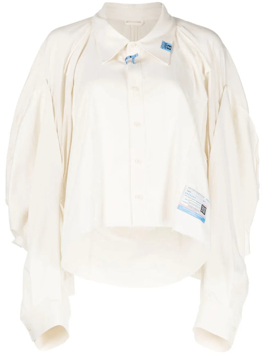 Logo-Patches Panelled Cotton Shirt