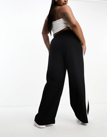 Curve Pull On Trousers With Contrast Panel