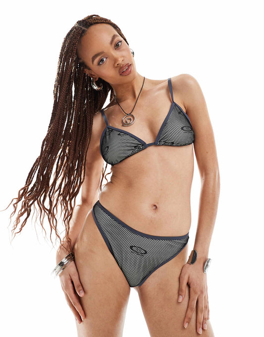 Fishnet Branded Bikini Top And Bottom Co-Ord