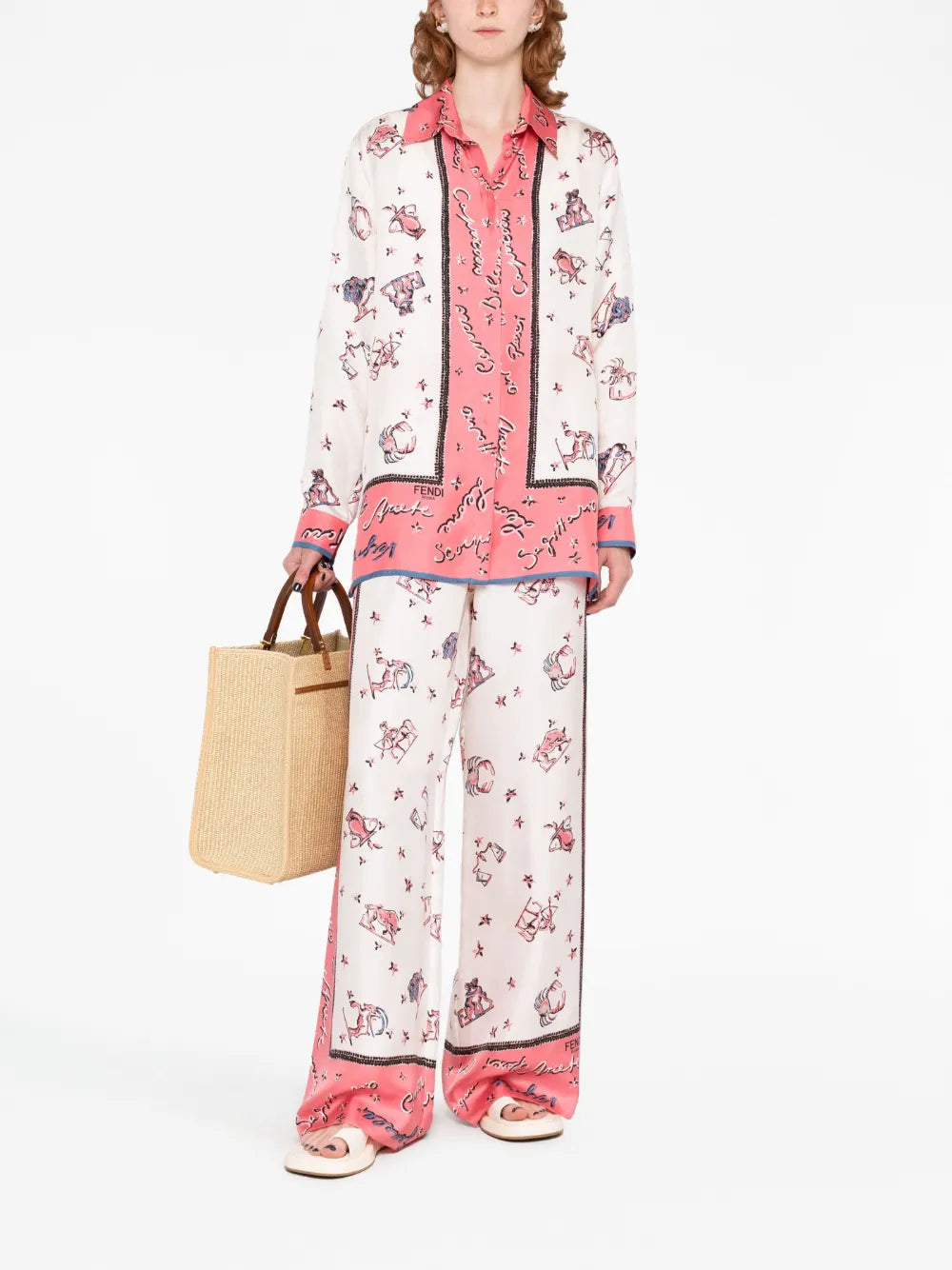 Graphic-Print Silk Shirt