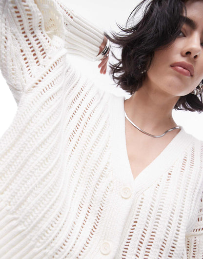 Knitted Open Stitch Cardigan