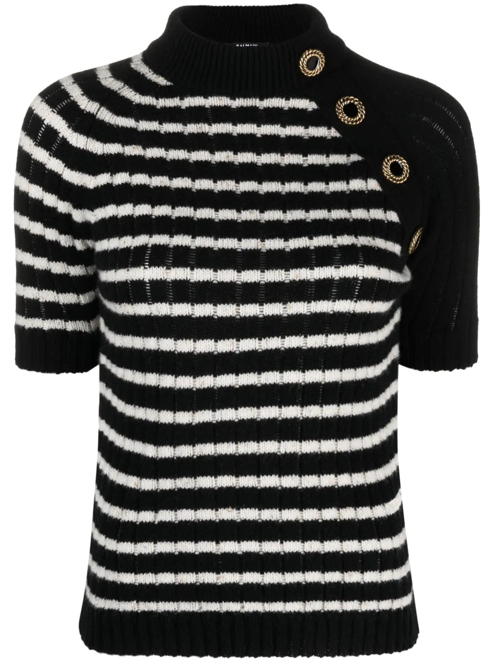 Striped Cashmere-Blend Top
