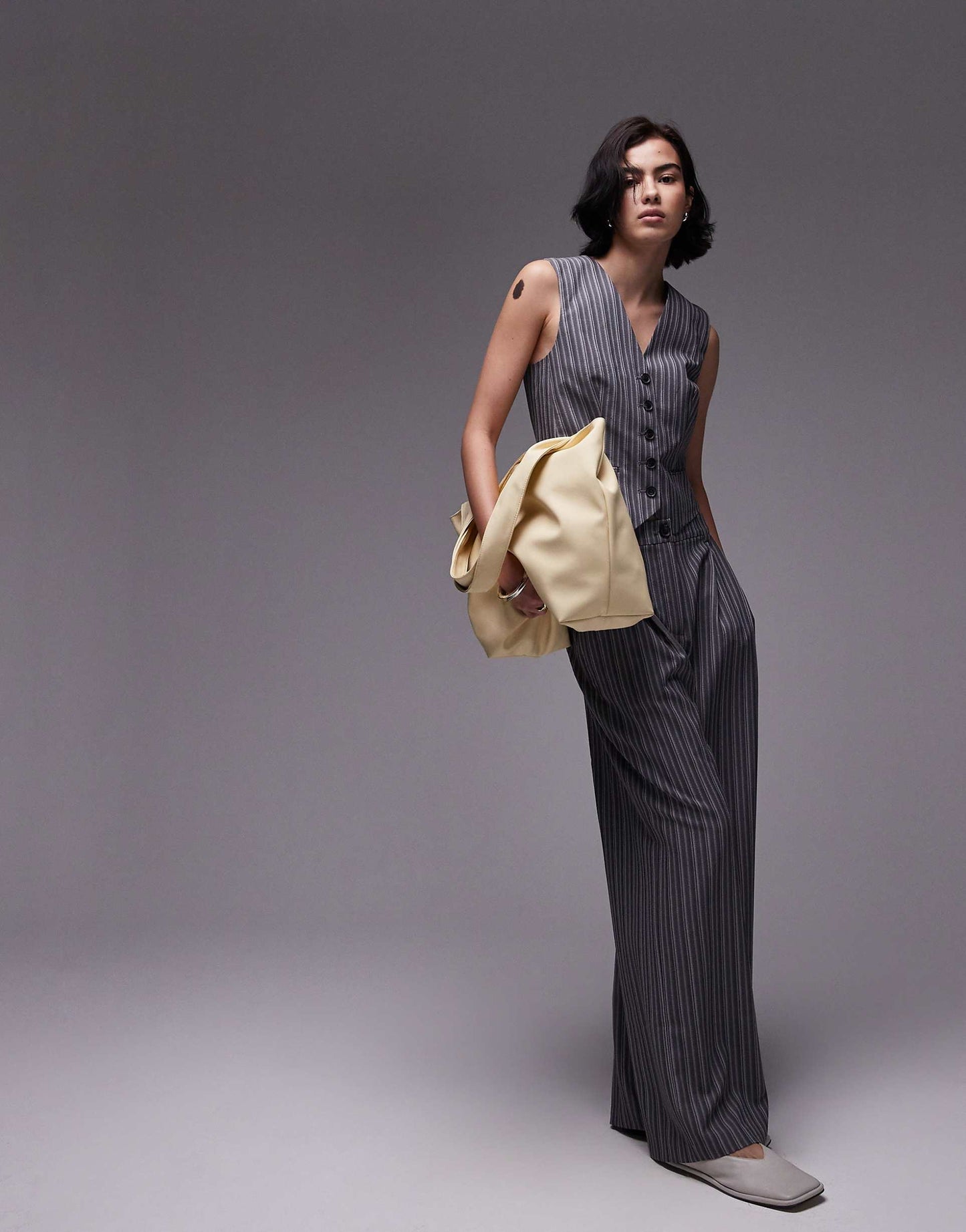 Co-Ord Stripe Fitted Waistcoat