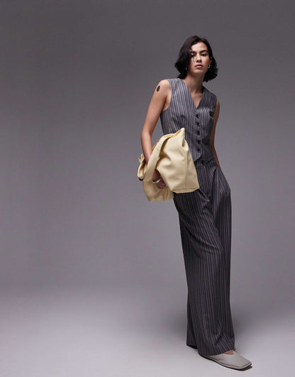 Co-Ord Stripe Fitted Waistcoat