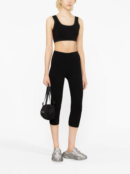 Rhinestone-Trim Cropped Top