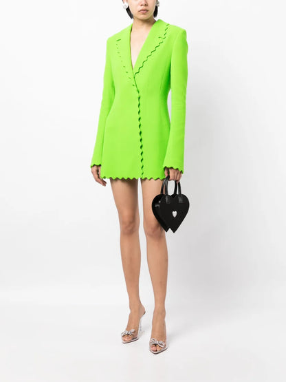 Scallop-Edge Wool Blazer
