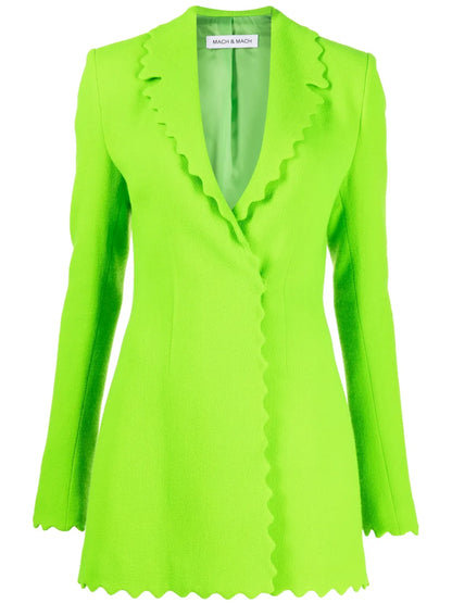 Scallop-Edge Wool Blazer
