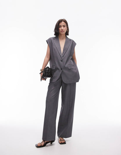 Co-Ord Cut Off Sleeve Oversized Blazer